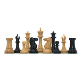 Emil Kemeny 1892-93 Reproduced Staunton 3.75" Chessmen in Non-Antiqued Boxwood/Ebony Wood